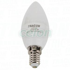 Gyertya búrájú LED fényforrás SAMSUNG chippel 230V,50Hz,5W,4000K,E14,400lm,180°,C37,SAMSUNG chip, EEI=F, Egyéb termékek, Tracon Electric, LED fényforrás, Tracon Electric