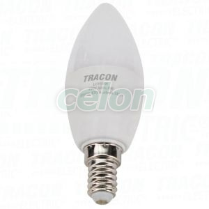 Gyertya búrájú LED fényforrás SAMSUNG chippel 230V,50Hz,8W,3000K,E14,570lm,180°,C37,SAMSUNG chip, EEI=F, Egyéb termékek, Tracon Electric, LED fényforrás, Tracon Electric