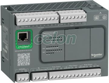 Modicon M200 Easy PLC, 24 I/O1xRS485, 1xEthernet, relés kimenet, 230 VAC, Automatizálás és vezérlés, PLC és egyéb vezérlők, Easy Modicon M200, Schneider Electric