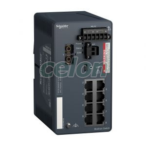 Modicon switch, TCP/IP, menedzselhető, 8TX/1FX, monomódusú, Egyéb termékek, Schneider Electric, Egyéb termékek, Schneider Electric