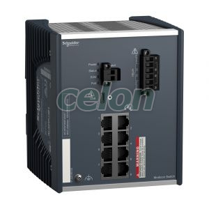 Modicon Ethernet TCP/IP PoE switch, menedzselhető, 8TX, bővített hőellenállású, Egyéb termékek, Schneider Electric, Egyéb termékek, Schneider Electric