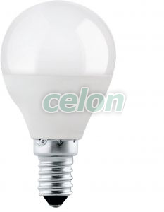 Bec Led E14 Alb Cald 3000K 1x5W 470lm Nedimabil, Surse de Lumina, Lampi si tuburi cu LED, Becuri LED sferic, Eglo