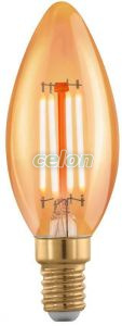 Bec Led Decorativ Vintage 1x4W 300lm E14 Dimabil 1700K, Surse de Lumina, Lampi LED Vintage Edison, Eglo