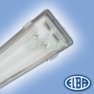 Por és páramentes lámpa FIPAD 05 DANUBIUS 2x36W HF-S elektronikus előtéttel, átlátszó PMMA búra IP65 Elba, Világítástechnika, Por-páramentes lámpák, Elba