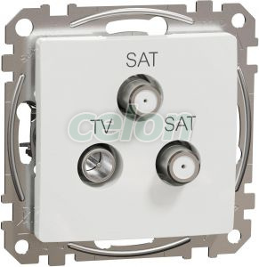 SEDNA Design TV-SAT-SAT aljzat végzáró 4dB Fehér, Kapcsolók - Konnektorok, Sedna Design & Elements - Schneider Electric, Sedna szerelvények - Fehér, Schneider Electric