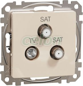 SEDNA Design TV-SAT-SAT aljzat végzáró 4dB Bézs, Kapcsolók - Konnektorok, Sedna Design & Elements - Schneider Electric, Sedna szerelvények - Bézs, Schneider Electric
