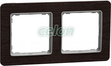 SEDNA Elements Rama 2 posturi Wenge, Prize - Intrerupatoare, Sedna Design & Elements - Schneider Electric, Sedna Elements - Rame decorative, Schneider Electric