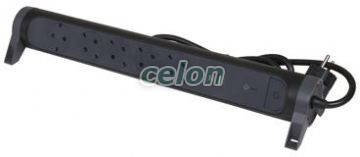 Elosztósor Premium 5x2P+F, túlfeszültség-védelemmel, USB-A + USB-C, 1,5 m vezetékkel, fekete, Egyéb termékek, Legrand, Tömegáruk, Legrand