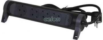 Elosztósor Premium 4x2P+F forgatható, 1,5 m vezetékkel, fekete, Egyéb termékek, Legrand, Tömegáruk, Legrand