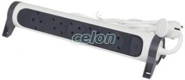 Elosztósor Premium 5x2P+F forgatható, 1,5 m vezetékkel, fehér, Egyéb termékek, Legrand, Tömegáruk, Legrand