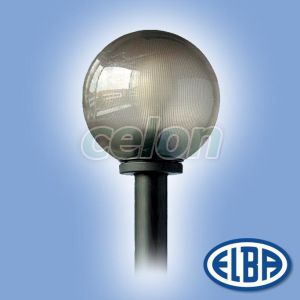 Dekoratív közterületi lámpa GLOBOLIGHT 1x100W E27 d=300mm polikarbonát füst búra IP44 Elba, Világítástechnika, Közterületi lámpatestek, Elba