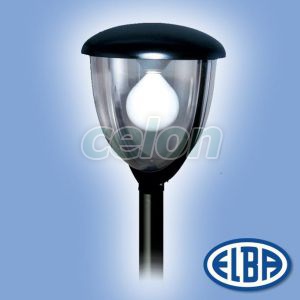 Dekoratív közterületi lámpa BEGA 01 1x70W nátrium izzós, d=340mm szürke/átlátszó IP65 Elba, Világítástechnika, Közterületi lámpatestek, Elba