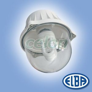 Por és páramentes lámpa EI 04 BOLO 1x75W átlátszó polikarbonát búra, 2 kábelbevezető IP54 Elba, Világítástechnika, Por-páramentes lámpák, Elba