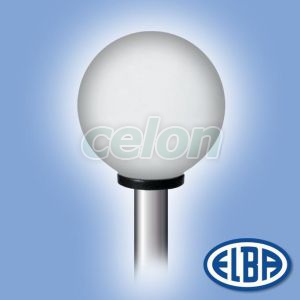 Dekoratív közterületi lámpa GLOBOLUX 1x60W E27 d=200mm PMMA opál búra IP44 Elba, Világítástechnika, Közterületi lámpatestek, Elba