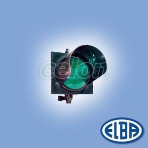 Semafor 1S1TL verde corp policarbonat masca sageata d=300mm echipate cu surse incandescente IP56 75412015 Elba, Corpuri de Iluminat, Semnale luminoase, semafoare, Elba
