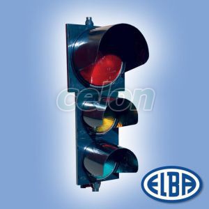 Semafor 3SC1TL LED rosu/galben/verde corp ABS fara masca d=300mm si d=200mm IP56 75412002 Elba, Corpuri de Iluminat, Semnale luminoase, semafoare, Elba