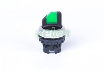 Selector 3-poziţii cu mâner, cu reţinere, cu indicator luminos, verde, Alte Produse, Noark, Noark