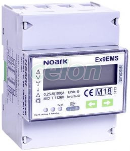  Contor de energie inteligent 3-poli, 4-module, 100 A, comunicație Mbus, 2-tarife, afișaj LCD, Alte Produse, Noark, Noark