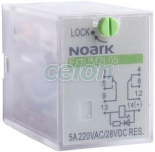 Releu Plug-in 5 A, 12 V DC, 2 contacte, Alte Produse, Noark, Noark