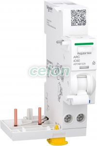Acti9 AFDD, Bloc auxiliar detectie arc electric, 25A, pentru iC60 2P, Aparataje modulare, Dispozitive de protecție împotriva arcului electric, Schneider Electric