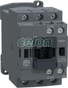 Contactor,Easy TeSys Control,LC1E,3P(3NO),AC-3,<=440V,6A, bobina 24V DC, contact auxiliar 1 NC, Alte Produse, Schneider Electric, Automatizari si Control industrial, Contactoare si relee de protectie, Contactoare si disjunctoare Easy, Easy TeSys, Schneider Electric