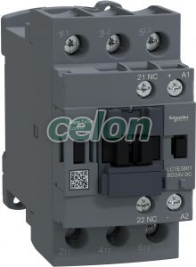 Contactor,Easy TeSys Control,LC1E,3P(3NO),AC-3,<=440V,38A,24V DC bobina, contact auxiliar 1 NC, Alte Produse, Schneider Electric, Automatizari si Control industrial, Contactoare si relee de protectie, Contactoare si disjunctoare Easy, Easy TeSys, Schneider Electric