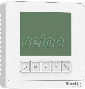 EF4LDPSA - SpaceLogic, Termostat, FCU, On/Off, Protocol, ECM, Deluxe, 240V, LCD, alb, Alte Produse, Schneider Electric, Automatizari si Control pentru Cladiri, Senzori, Unitati de control de camera, Termostate HVAC, Schneider Electric