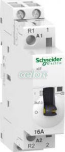 Contactor modular pe sina 2P 16 A ICT 220 v c.a. 50 hz A9C23515  - Schneider Electric, Aparataje modulare, Contactoare pe sina, Schneider Electric