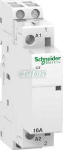 Contactor modular pe sina 1P 16 A ICT 220 v c.a. 50 hz A9C22511  - Schneider Electric, Aparataje modulare, Contactoare pe sina, Schneider Electric