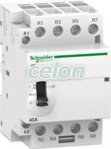 Contactor modular pe sina 4P 63A ICT 220/240 v c.a. 50 hz A9C21864  - Schneider Electric, Aparataje modulare, Contactoare pe sina, Schneider Electric