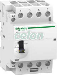 Contactor modular pe sina 4P 40A ICT 220/240 v c.a. 50 hz A9C21844  - Schneider Electric, Aparataje modulare, Contactoare pe sina, Schneider Electric