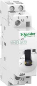 Contactor modular pe sina 2P 25A ICT 220 v c.a. 50 hz A9C21532  - Schneider Electric, Aparataje modulare, Contactoare pe sina, Schneider Electric
