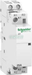 Contactor modular pe sina 2P 25A ICT 220 v c.a. 50 hz A9C20536  - Schneider Electric, Aparataje modulare, Contactoare pe sina, Schneider Electric