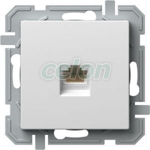 LOGIQ Priza simpla date Rj45 Cat5e Keystone Alb, Prize - Intrerupatoare, Gama Logiq - Tem, Mecanisme Logiq, Tem