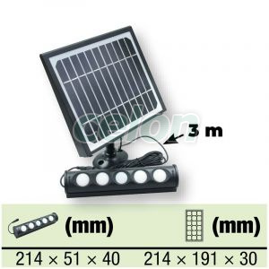 Proiector LED cu panou fotovoltaic și detector de mișcare 8W, 4000 K, 700 lm, IP65, 3,7 V 4000 mAh, Alte Produse, Tracon Electric, Iluminat - şi corpuri de iluminat, Proiectoare, Proiector LED cu panou fotovoltaic şi detector de mişcare, Tracon Electric