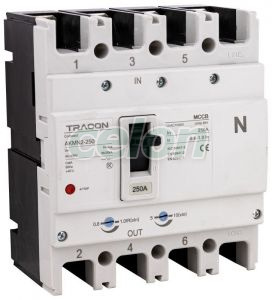 Întreruptor compact 4P,250A,Ir=(0,8-1,0)In,400/415V, 50/60Hz, Icu=36kA, Ics=25kA, Alte Produse, Tracon Electric, Distribuţia energiei, Întrerupătoare compacte, Întrerupător compact (tip AKM) cu protecție termică și magnetică reglabilă, Selecţie, Tracon Electric