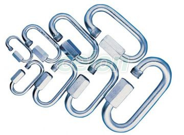 Karabiner, csavaros, acél d=4mm, 850N, Segédanyagok, Rögzítéstechnika, Fém feszítők, bilincsek, Csavaros karabiner, Tracon Electric