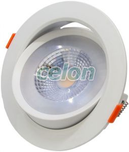 Corp de iluminat LED încastrat, reglabil 200-240 V, 50Hz, 9W, 4000K, 630lm, 38°, IP20,D=115mm, EEI=G, Alte Produse, Tracon Electric, Iluminat - şi corpuri de iluminat, Panouri cu LED, corpuri de iluminat încorporabile, Corp de iluminat LED, încastrat, reglabil, Tracon Electric