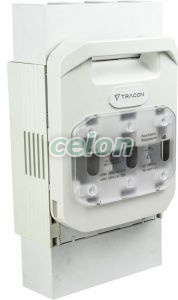 Vízsz. szakaszolókapcs.-biztosító, szerelőlapra, sarus AC400V, AC 690V, 250A, 3P, NH1, M10, Egyéb termékek, Tracon Electric, Energiaelosztás, Szakaszolókapcsoló biztosító, DSH Szakaszoló-kapcsoló-biztosító, DSH Szakaszoló-kapcsoló-biztosító, szerelőlapra, 3 pólusú szerelőlapra alkalmas kivitel, Tracon Electric