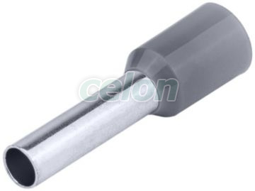 Tub de capăt izolat (PA6.6),Cu electrolitic stanat, gri 2,5mm2, L=14,2mm, Elemente de conexiune, Tuburi de capăt, Tuburi de capăt (cap terminal) izolate, Tracon Electric