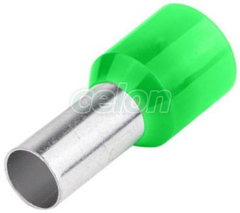 Tub de capăt izolat (PA6.6),Cu electrolitic stanat, verde 6mm2, L=20mm, Elemente de conexiune, Tuburi de capăt, Tuburi de capăt (cap terminal) izolate, Tracon Electric