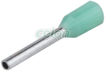 Tub de capăt izolat (PA6.6),Cu electrolitic stanat, turcoaz 0,34mm2, L=10,4mm, Elemente de conexiune, Tuburi de capăt, Tuburi de capăt (cap terminal) izolate, Tracon Electric