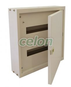 Fém elosztódoboz falon kívüli, maszkos, fehér 3×16 mod, H×W×D=605×445×110mm, IP42, RAL1013, Egyéb termékek, Tracon Electric, Elosztódoboz, szekrény, Fém elosztószekrény, Falonkívüli fémlemez elosztódoboz, Tracon Electric