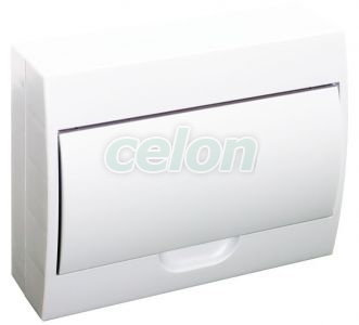 Cutie de distribuţie pe tencuială, uşă albă, baretă N/PE 1×12 modul, IP40, (H×W×D=200×256×95mm), Alte Produse, Tracon Electric, Cutii şi dulapuri, Cutii de distribuţie, Cutii pe tencuială, Tracon Electric