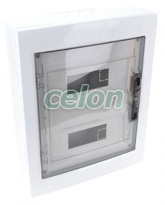 Cutie de distribuţie PT,cu uşă plană, fumurie 2×12 (24) modul, IP40, (H×W×D=415×330×100mm), Alte Produse, Tracon Electric, Cutii şi dulapuri, Cutii de distribuţie, Cutii de distribuţie PT, cu uşă plană, Tracon Electric