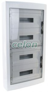 Cutie de distribuţie PT, uşăfumurie, plană 4×18 (72) modul, IP40, (H×W×D=872×464×120mm), Alte Produse, Tracon Electric, Cutii şi dulapuri, Cutii de distribuţie, Cutii de distribuţie PT, cu uşă plană, Tracon Electric