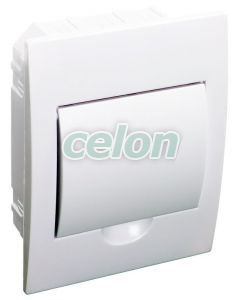 Cutie de distribuţie sub tencuială, uşă albă, baretă N/PE 1×6 modul, IP40, (H×W×D=200×150×66mm), Alte Produse, Tracon Electric, Cutii şi dulapuri, Cutii de distribuţie, Cutii sub tencuială, Tracon Electric