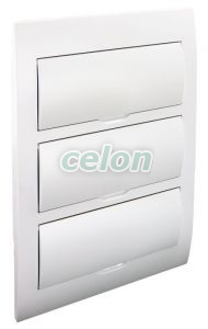 Cutie de distribuţie sub tencuială, uşă albă, baretă N/PE 3×14 (42) modul, IP40, (H×W×D=455×293×76mm), Alte Produse, Tracon Electric, Cutii şi dulapuri, Cutii de distribuţie, Cutii sub tencuială, Tracon Electric