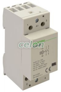 Contactor modular de instalaţii 230V, 50Hz, 2 Mod, 2×NO, AC1/AC7a, 63A,, Alte Produse, Tracon Electric, Aparataj, Familia modulară de produse EVO, Contactor modular de instalaţii EVOHK, Tracon Electric