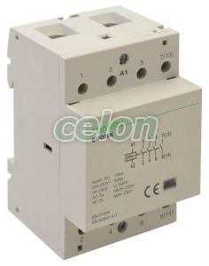 Contactor modular de instalaţii 230V, 50Hz, 3 Mod, 4×NO, AC1/AC7a, 40A,, Alte Produse, Tracon Electric, Aparataj, Familia modulară de produse EVO, Contactor modular de instalaţii EVOHK, Tracon Electric